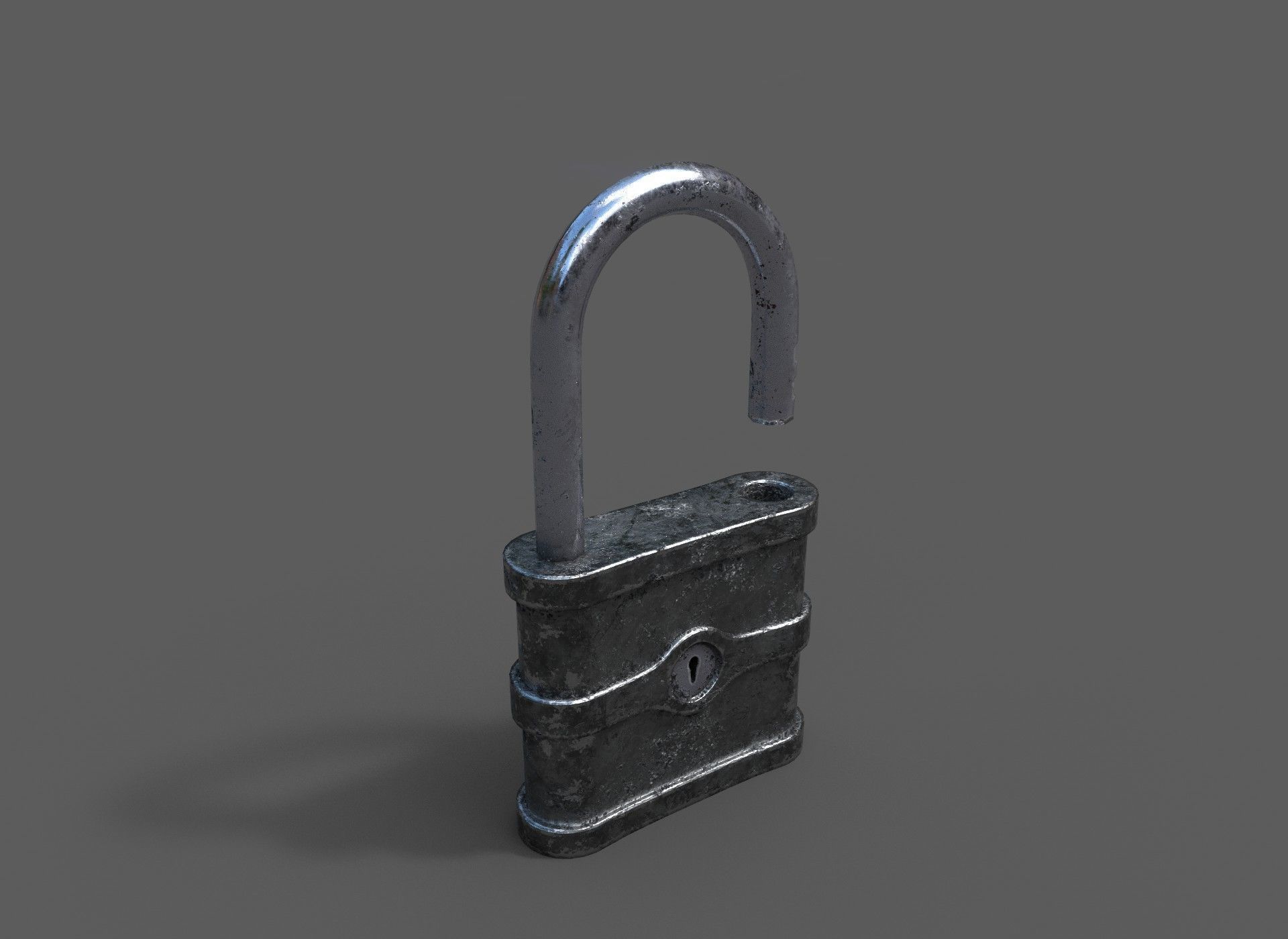 Old Padlock Low-poly 3D model_29