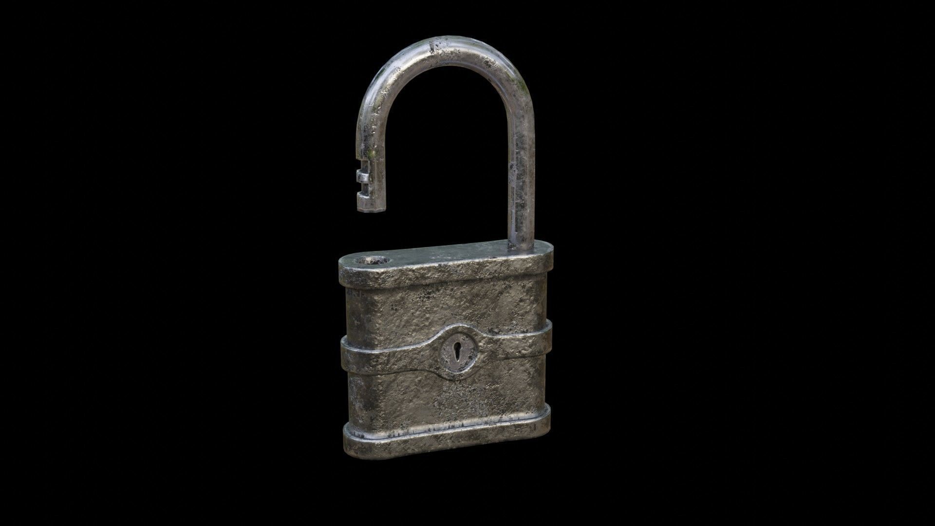 Old Padlock Low-poly 3D model_25