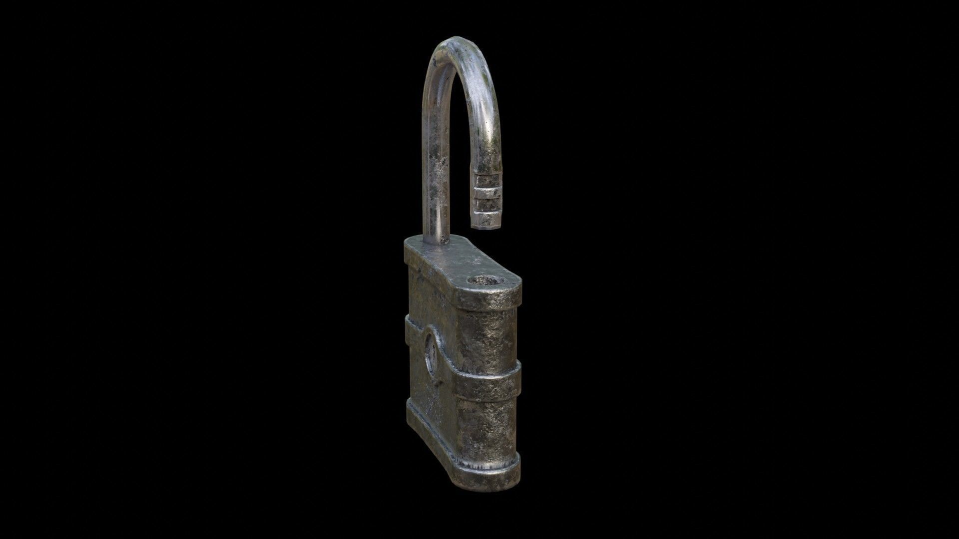 Old Padlock Low-poly 3D model_27