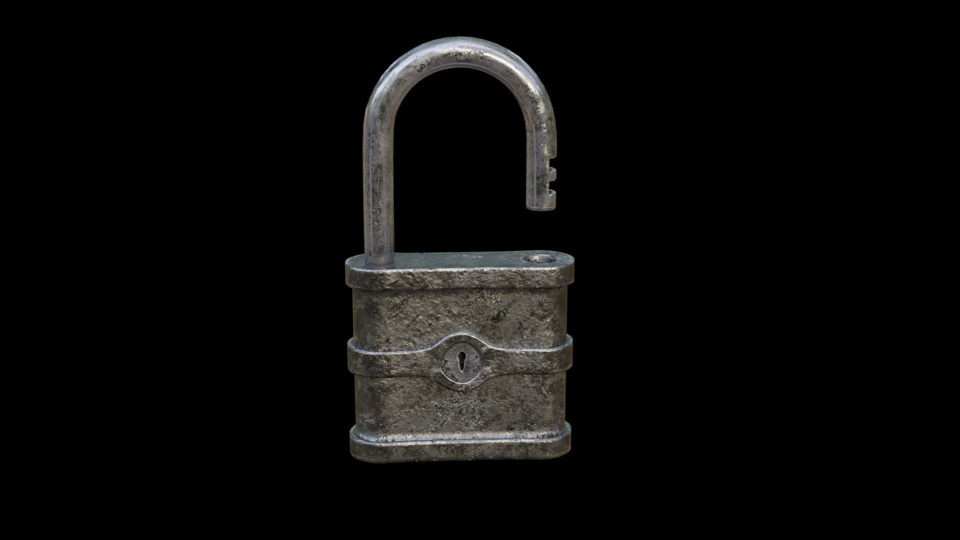 Old Padlock Low-poly 3D model_19