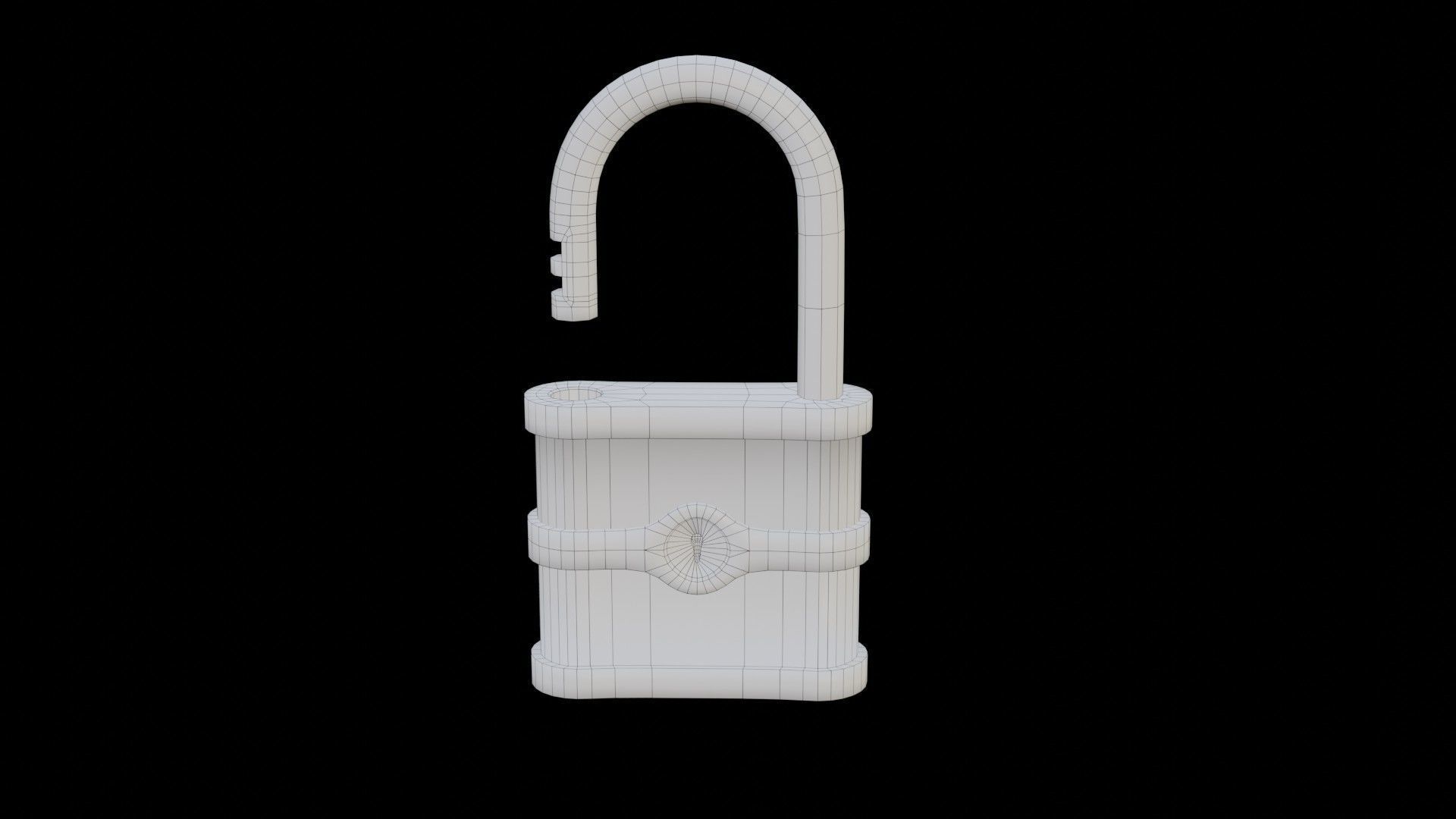 Old Padlock Low-poly 3D model_13
