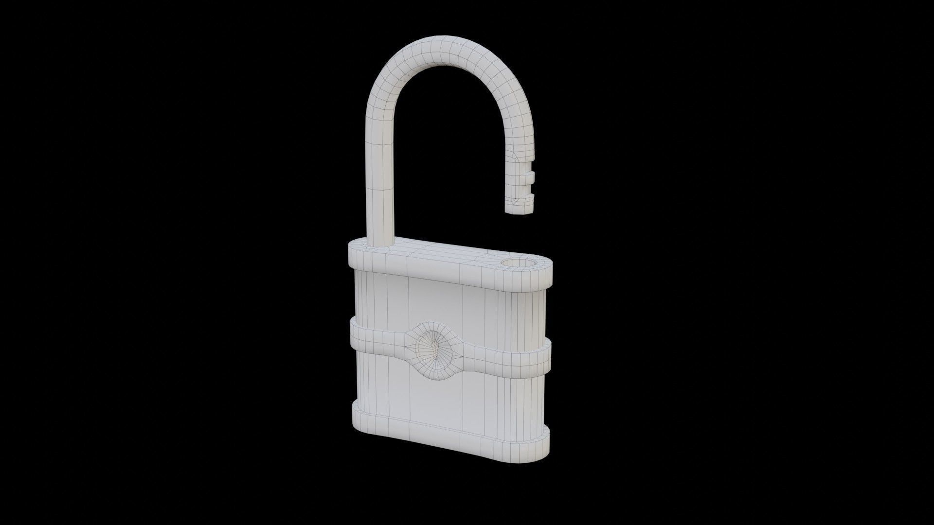 Old Padlock Low-poly 3D model_7