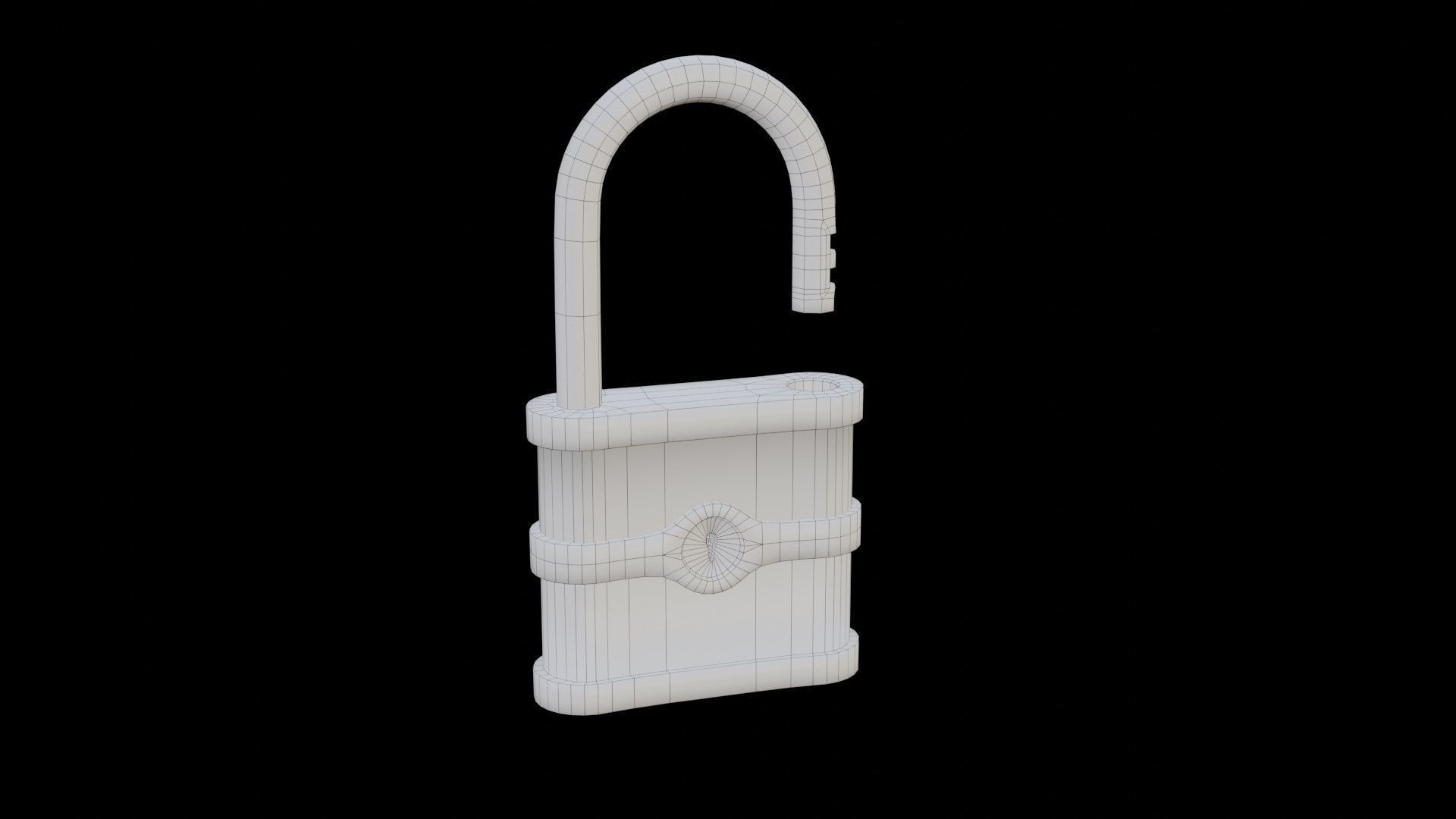 Old Padlock Low-poly 3D model_9