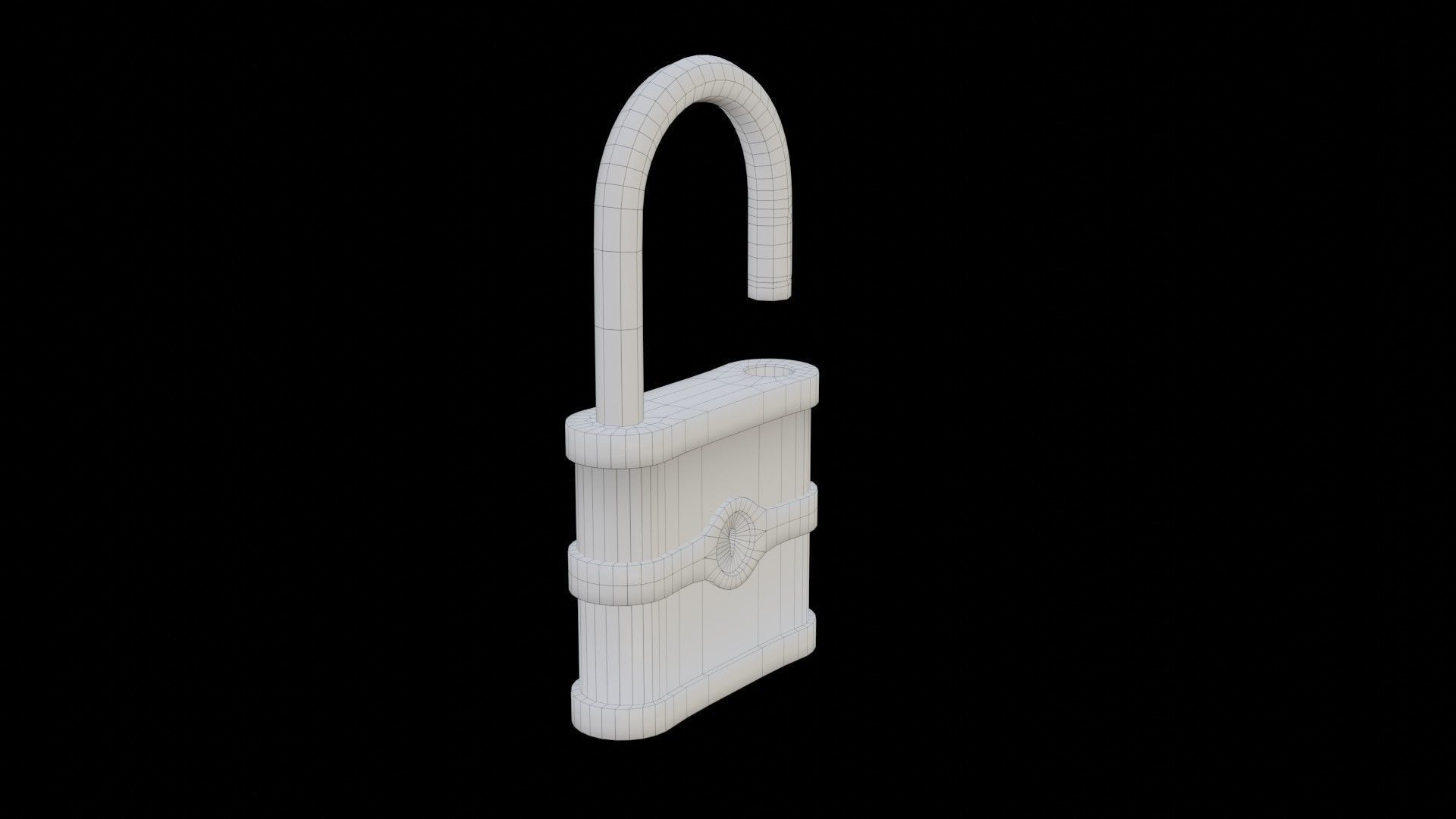 Old Padlock Low-poly 3D model_10