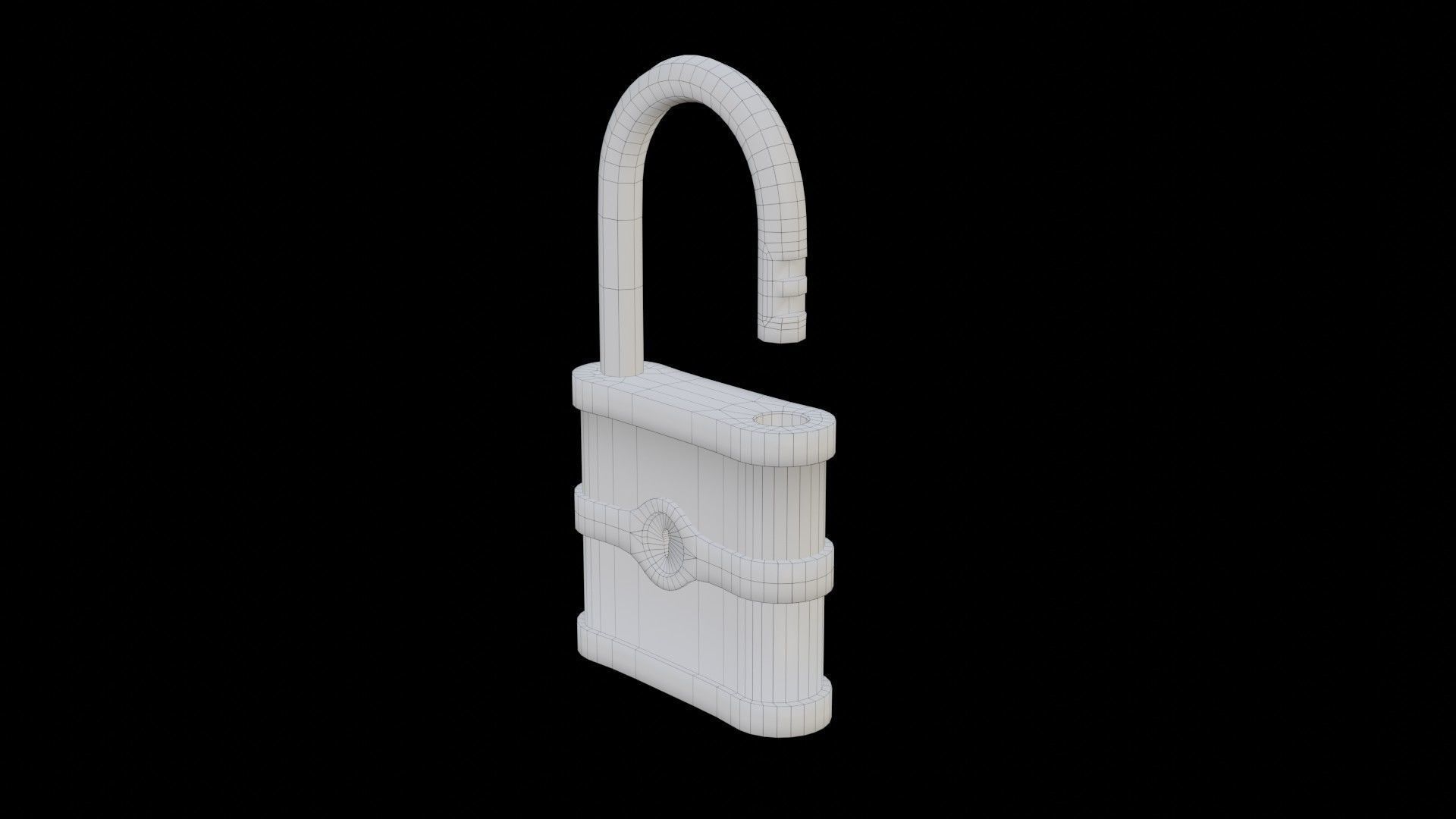 Old Padlock Low-poly 3D model_17