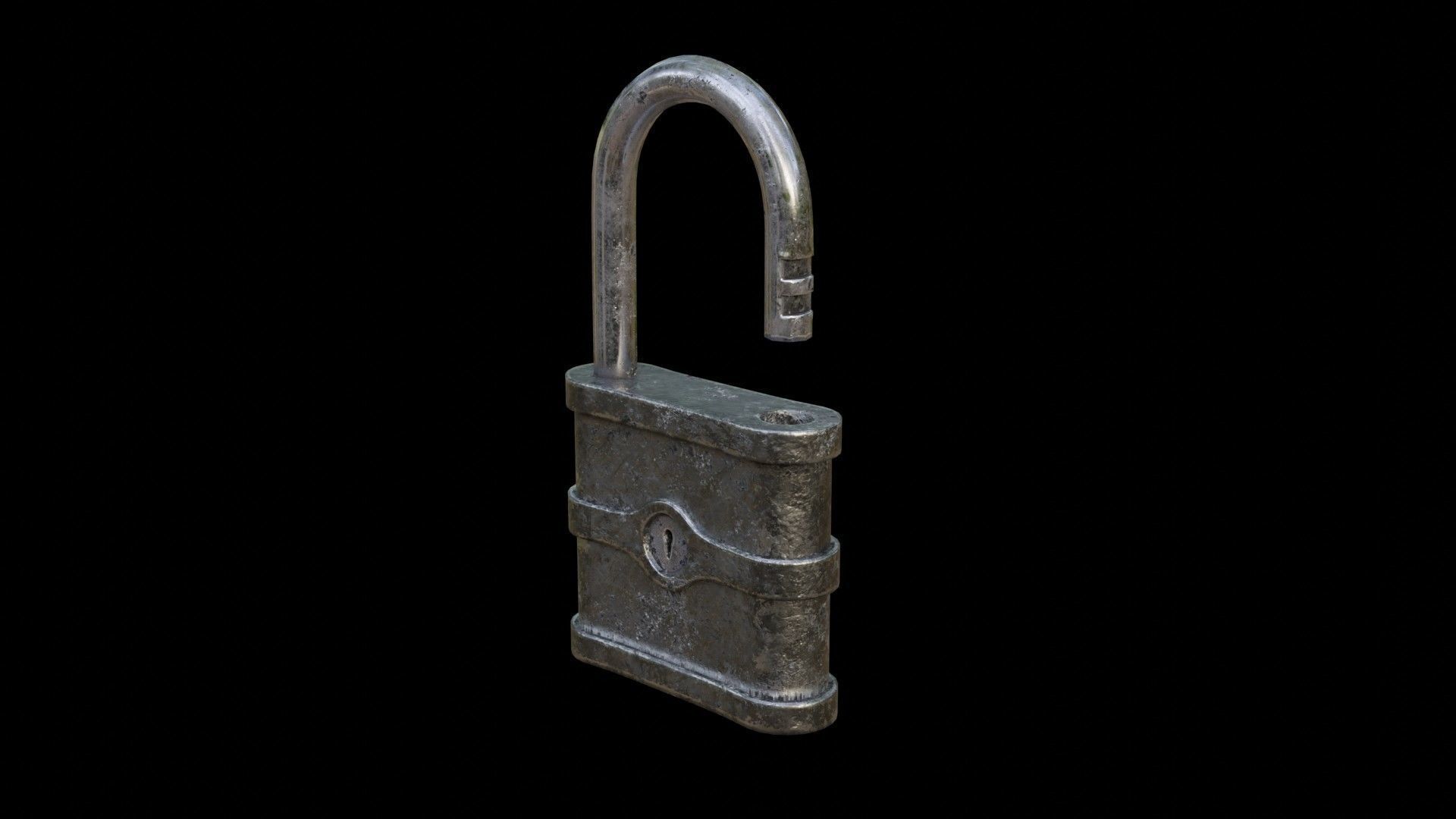 Old Padlock Low-poly 3D model_28