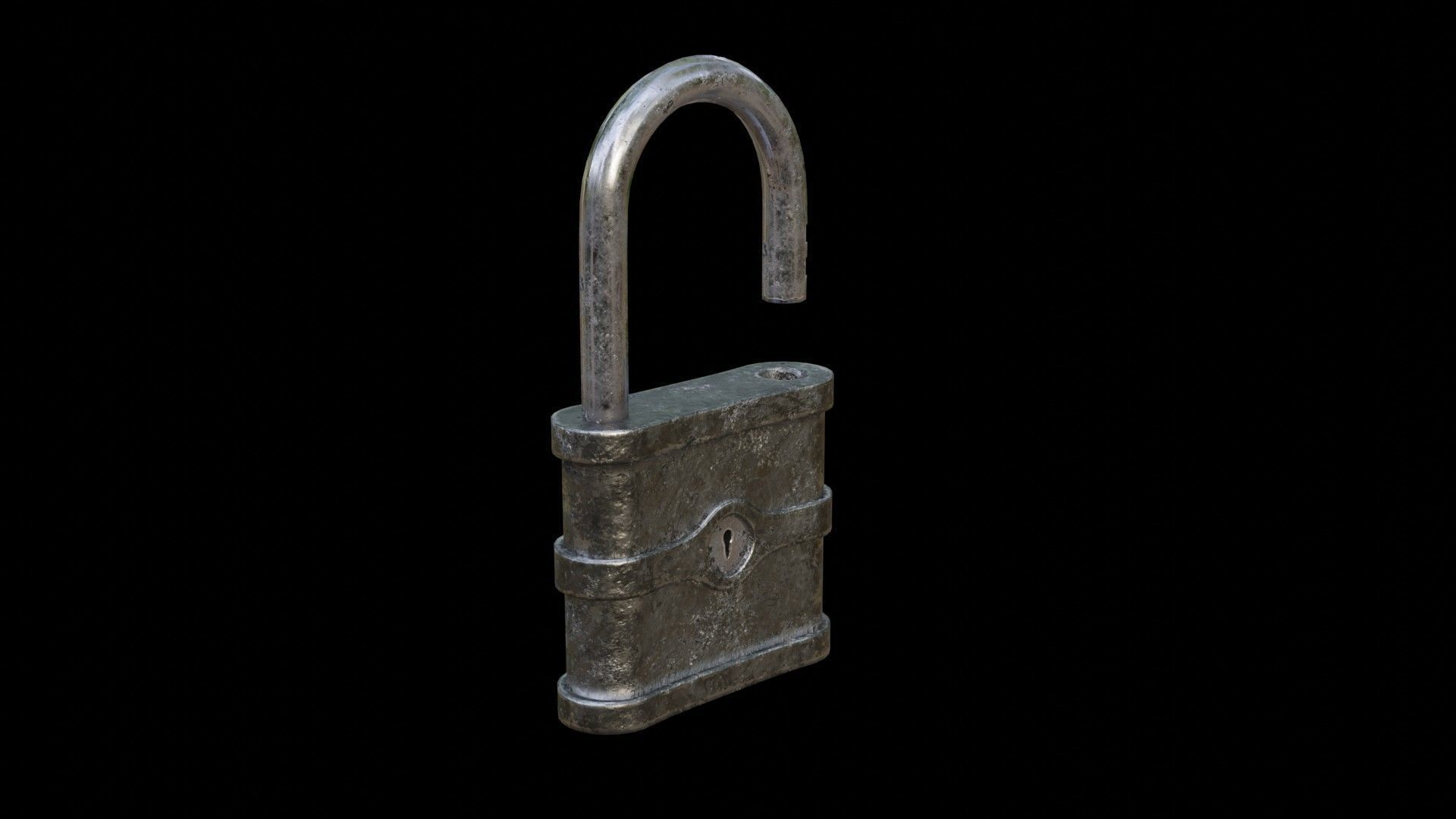 Old Padlock Low-poly 3D model_22