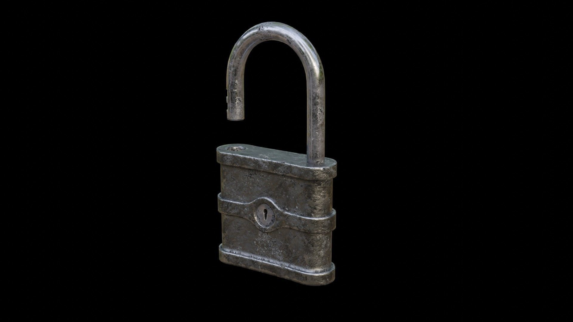 Old Padlock Low-poly 3D model_24