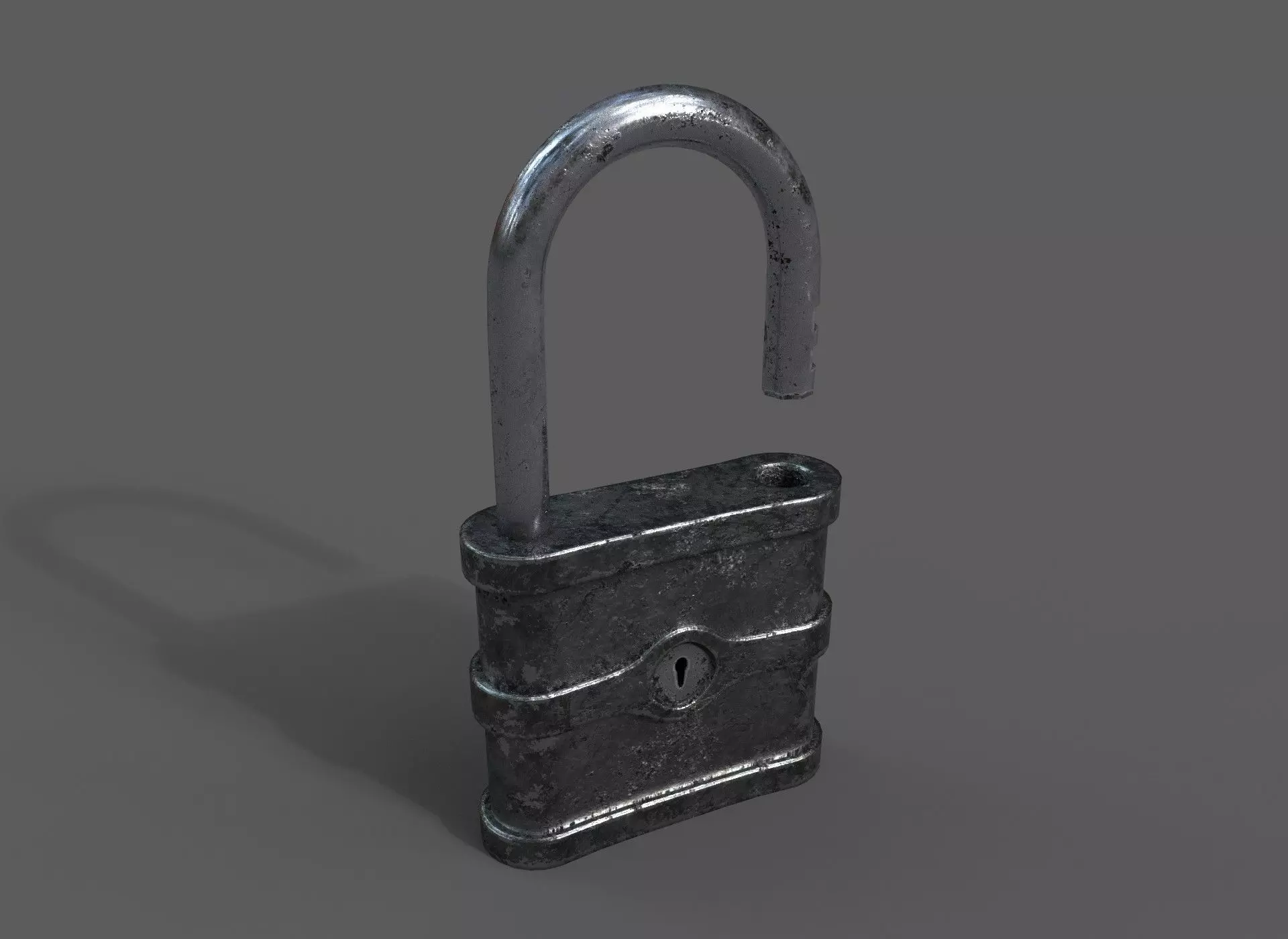 Old Padlock Low-poly 3D model_0