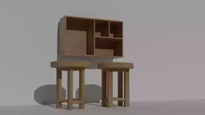 Cupboard and chairs
