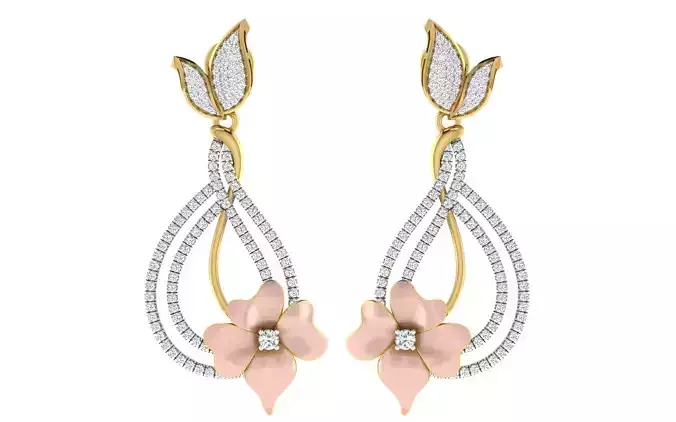 Women Flower Drop  Earring 