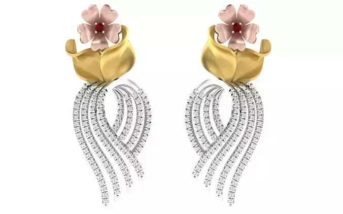 Women Flower Drop  Earring 
