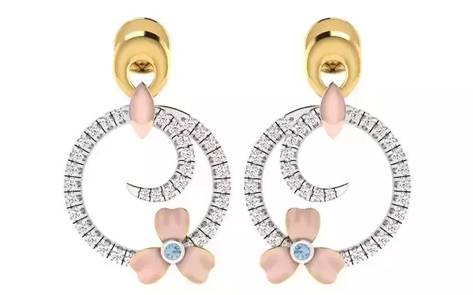 Women Flower Drop  Earring 