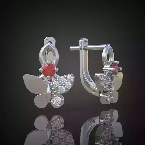 Earring 3D model 3D printable model 0024