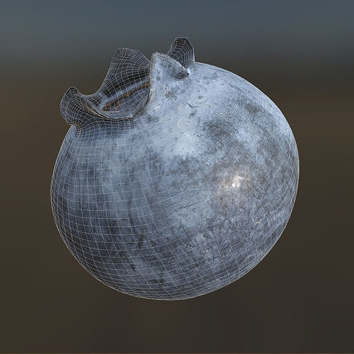 Blueberry blueberries in bowl Low-poly 3D model 7