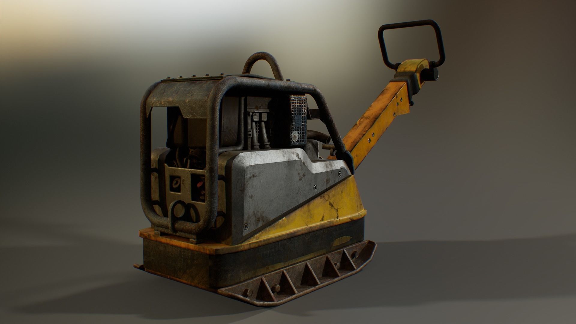 Construction Site Compactor Low-poly 3D model_3