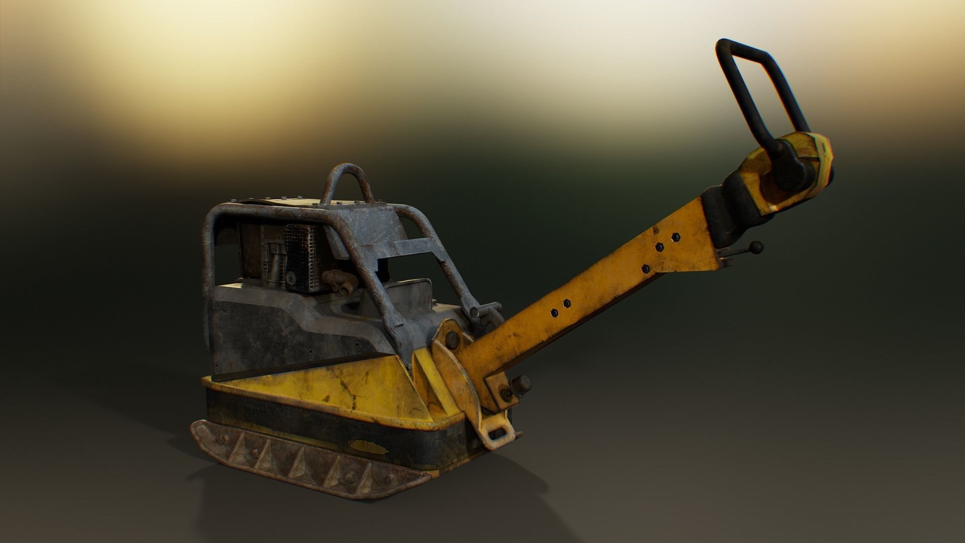 Construction Site Compactor Low-poly 3D model_2