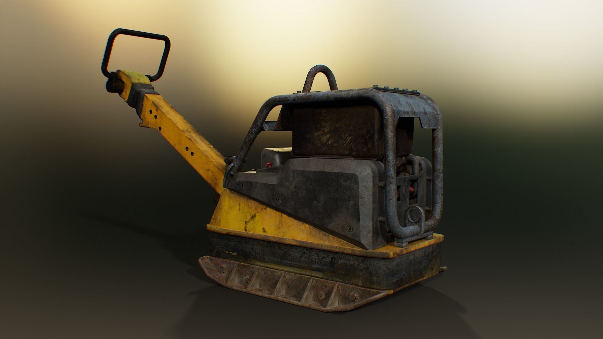 Construction Site Compactor Low-poly 3D model_4