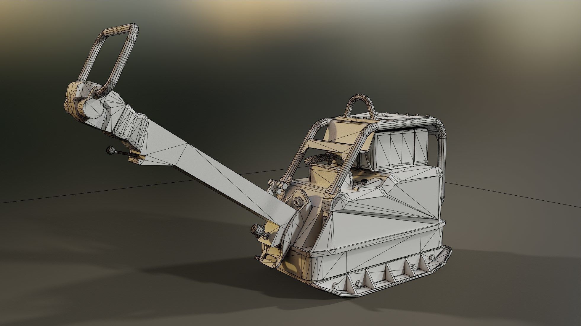 Construction Site Compactor Low-poly 3D model_8