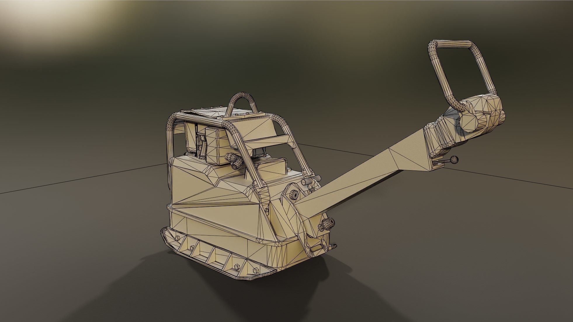 Construction Site Compactor Low-poly 3D model_5