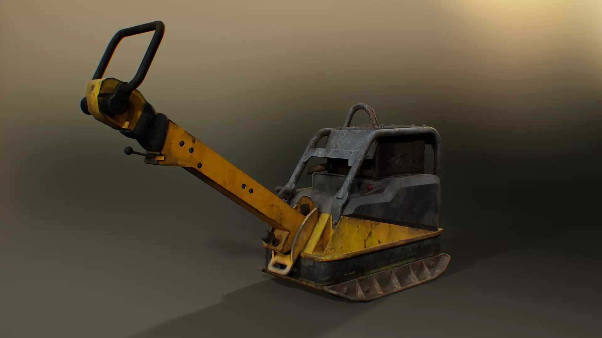 Construction Site Compactor Low-poly 3D model_0