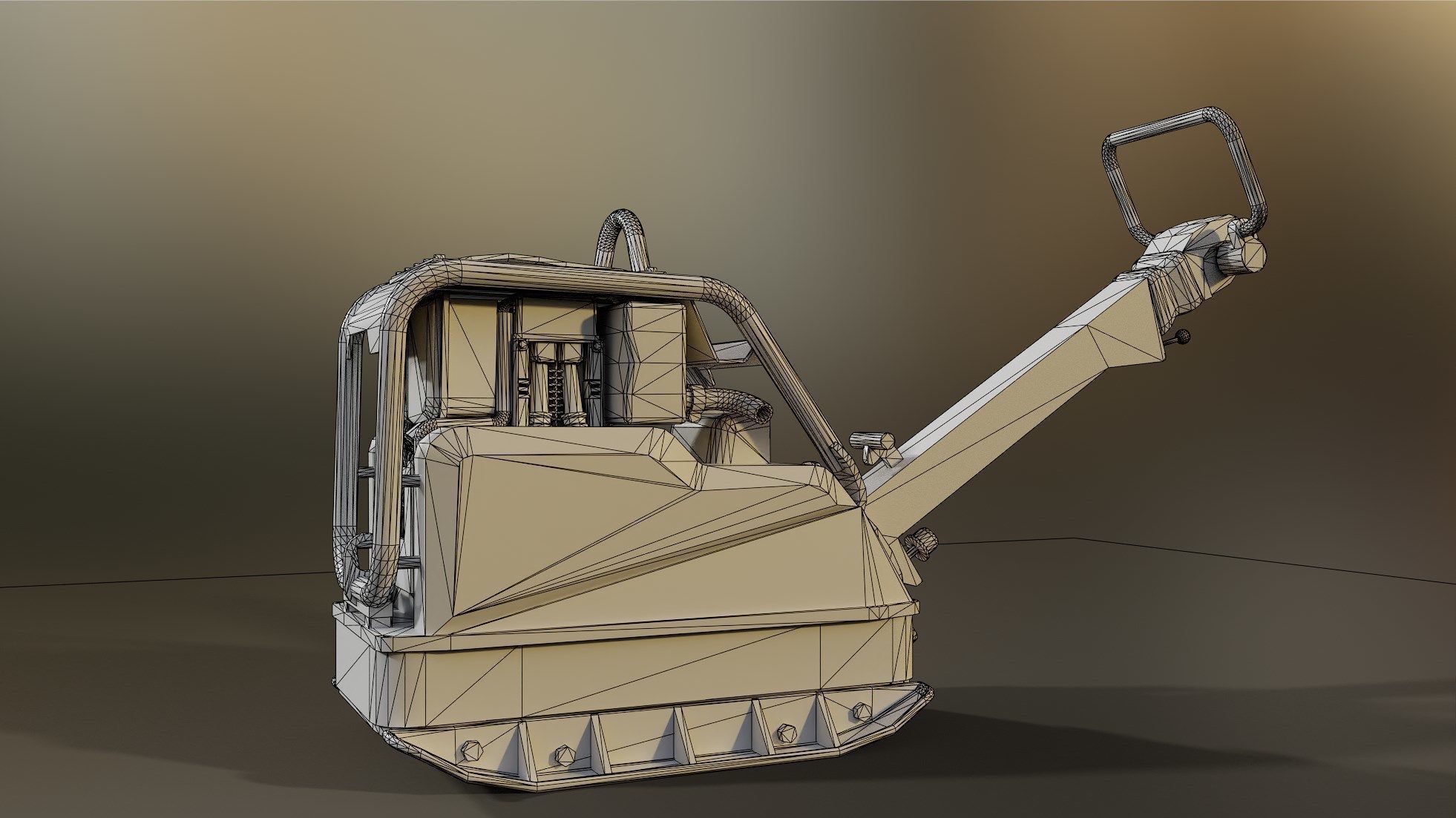 Construction Site Compactor Low-poly 3D model_7