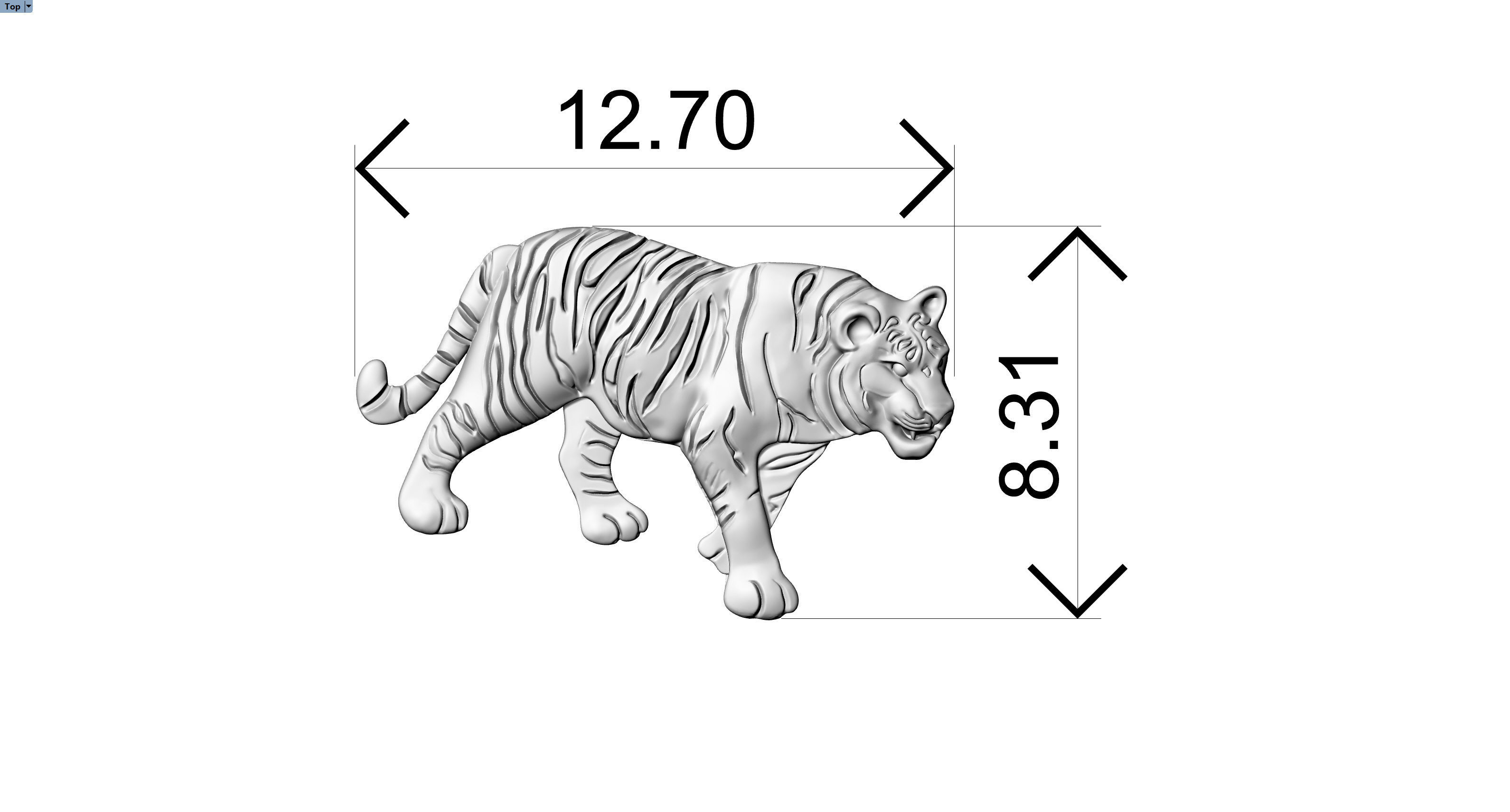 Tiger basrelief 3D print model_1
