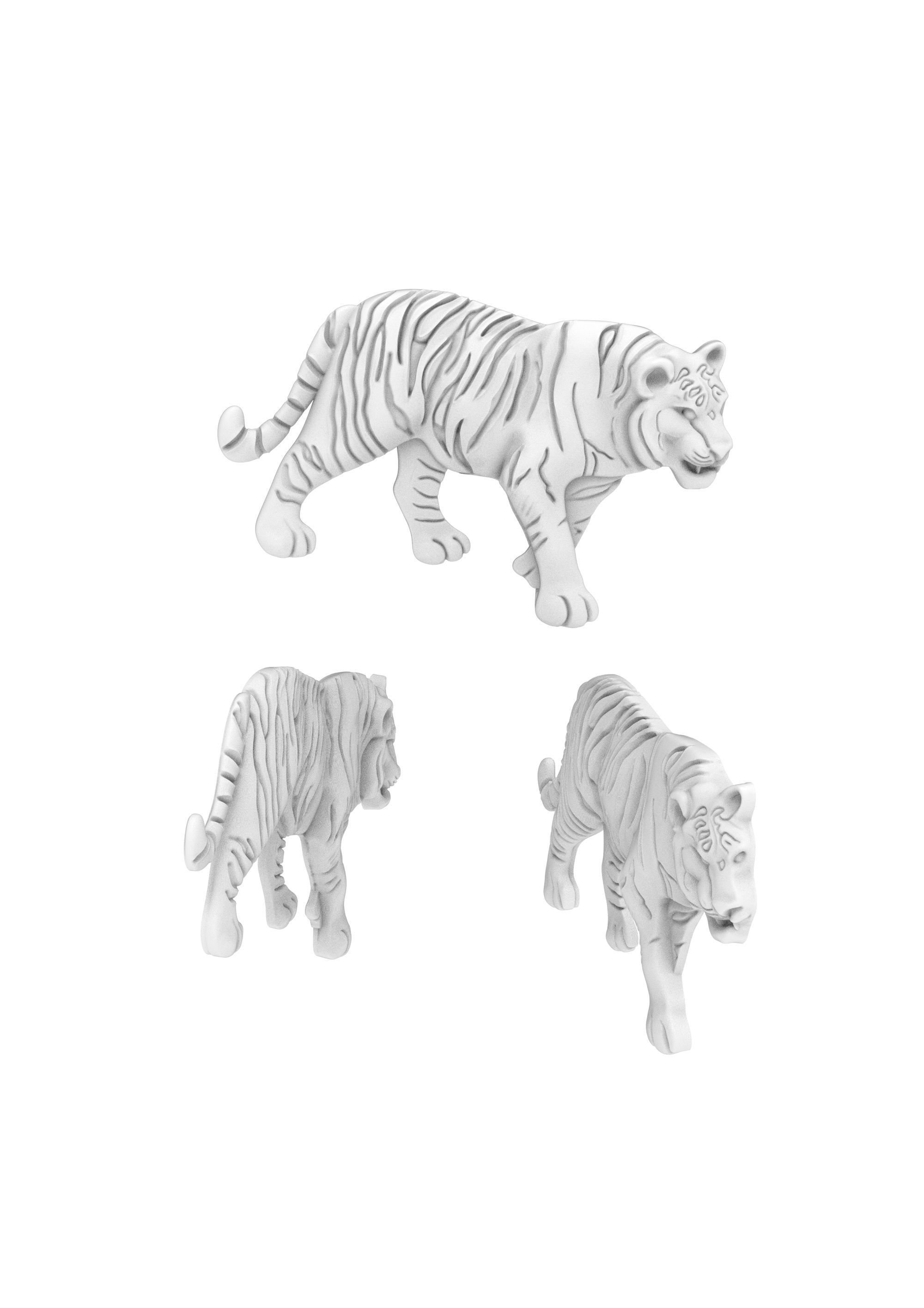 Tiger basrelief 3D print model_7