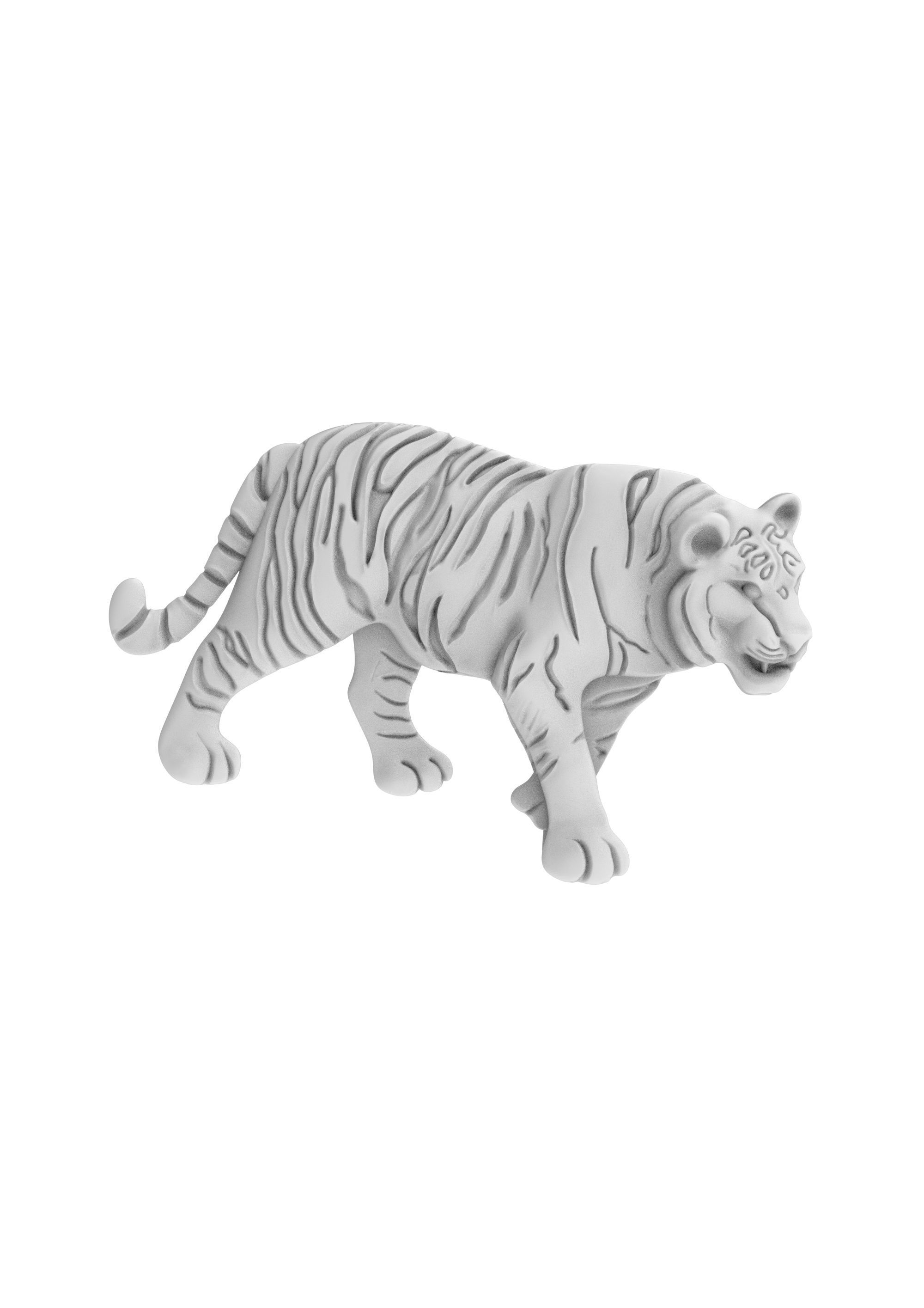 Tiger basrelief 3D print model_3