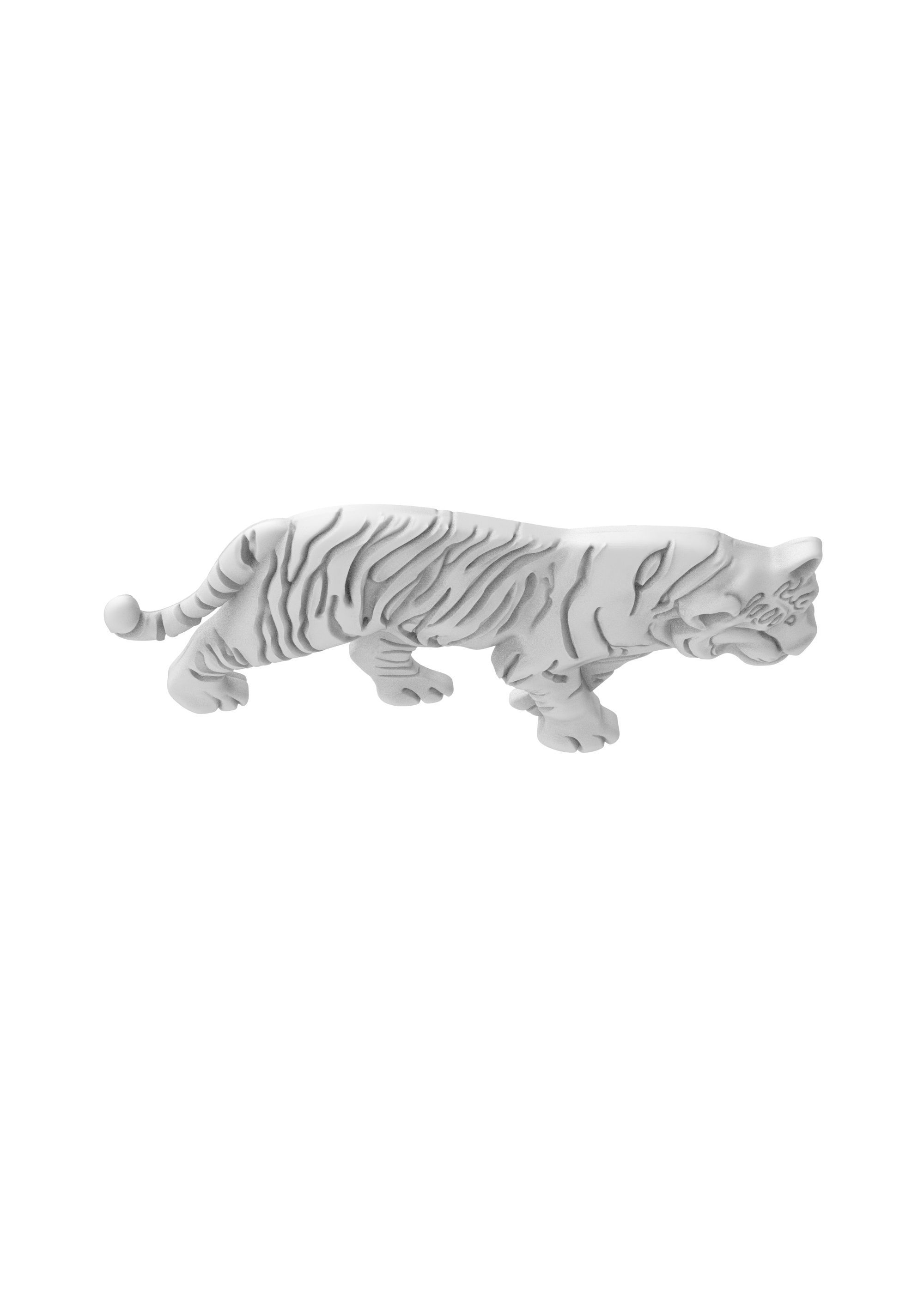 Tiger basrelief 3D print model_5