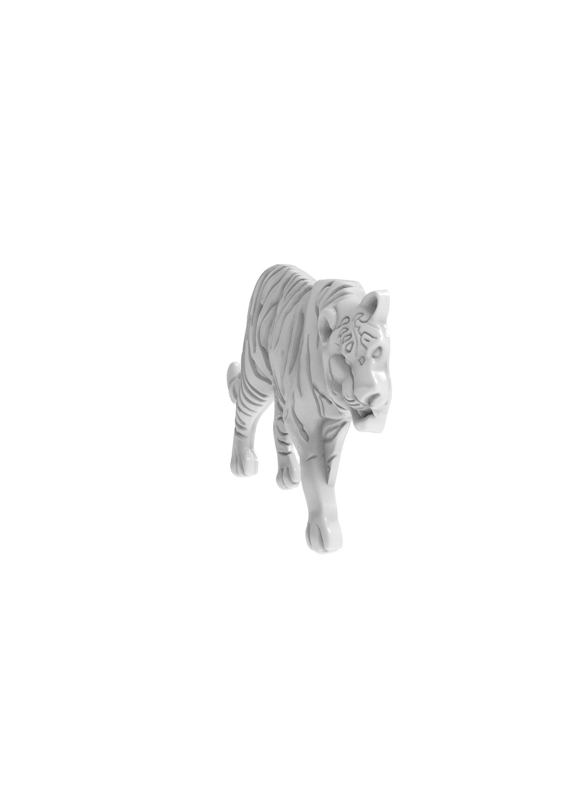 Tiger basrelief 3D print model_4