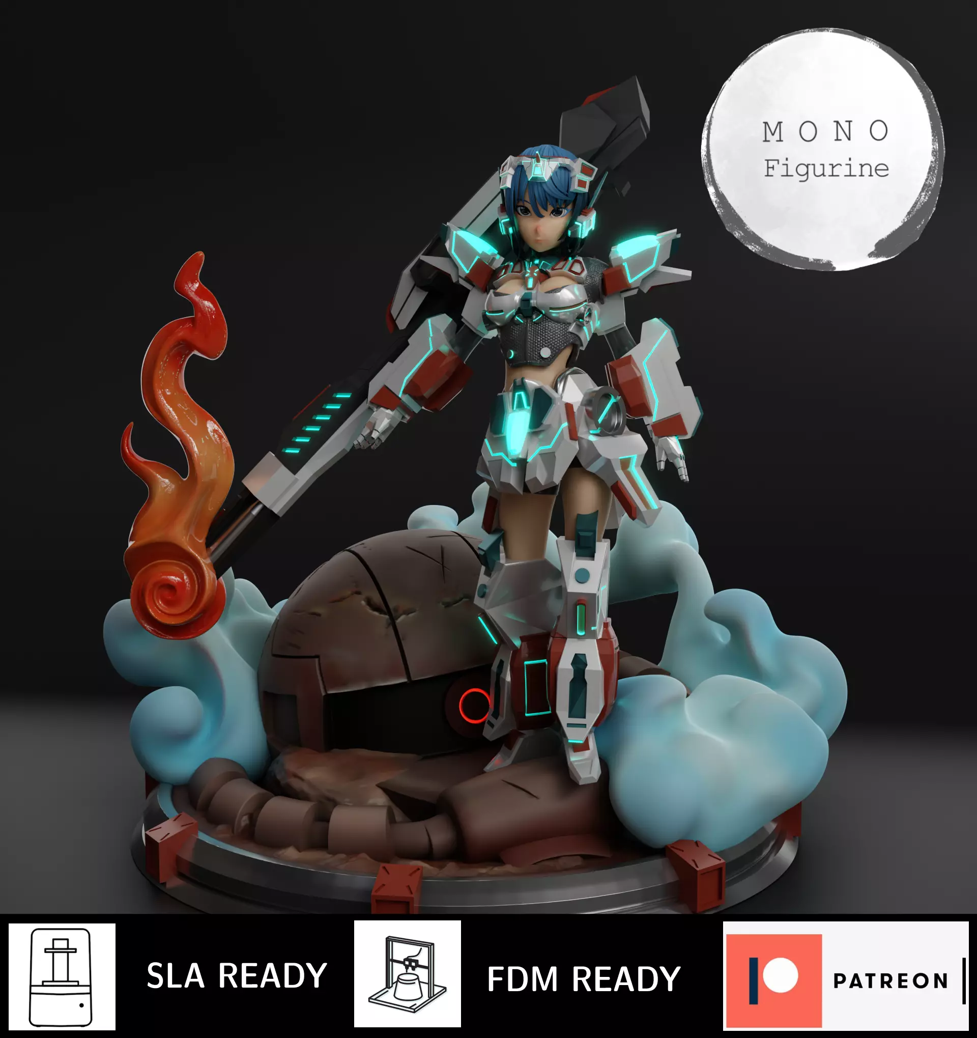 Original Gundam girl 3D STL Model for Printing 3D print model_0