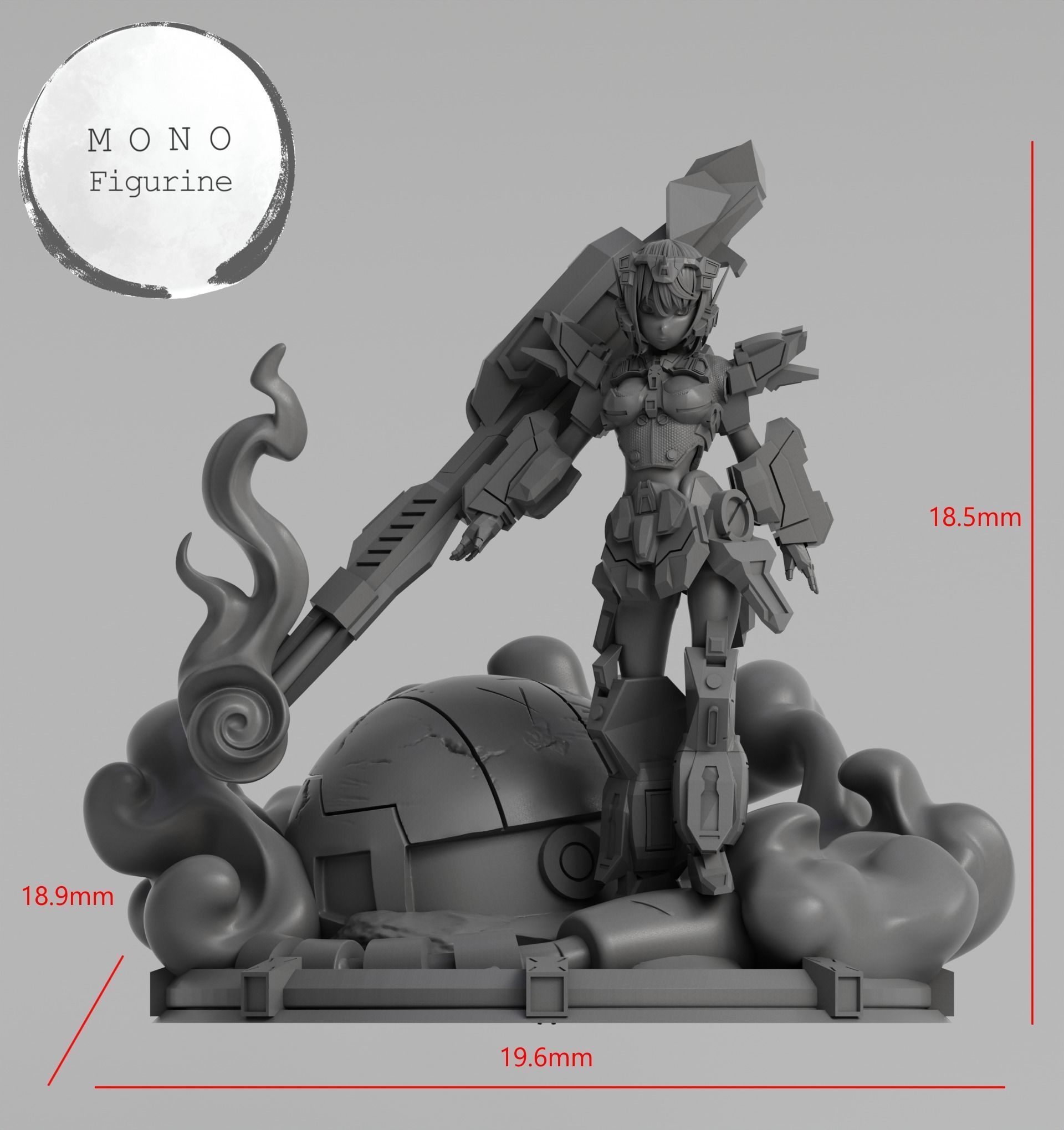 Original Gundam girl 3D STL Model for Printing 3D print model_1