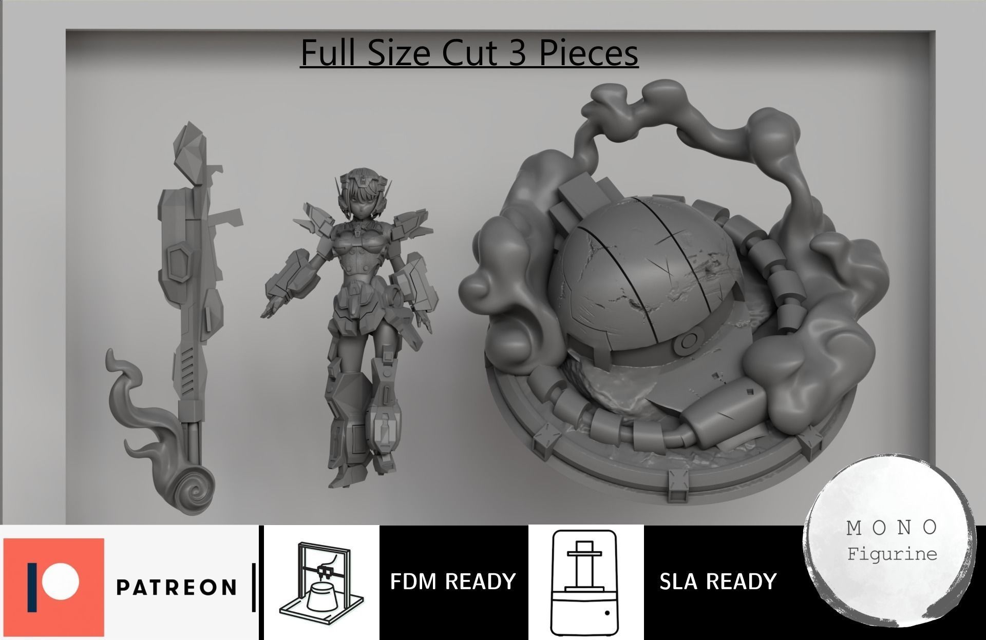 Original Gundam girl 3D STL Model for Printing 3D print model_3