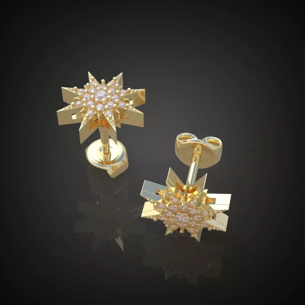 Exclusive Earrings model 3D printable model 0026 3D print model