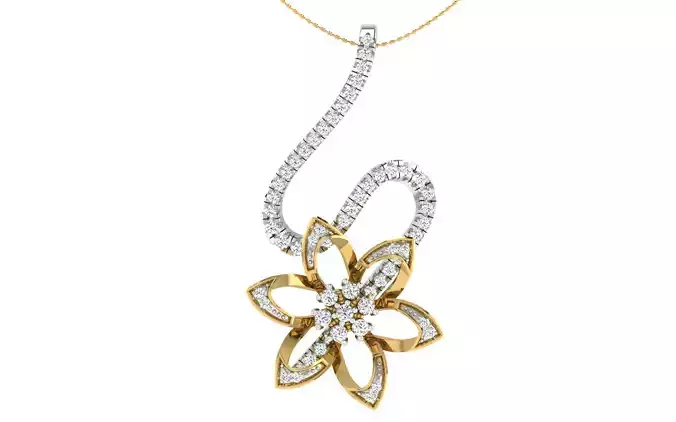 Solitaire Women Pendant 3dm STL OBJ FBX Renders Details