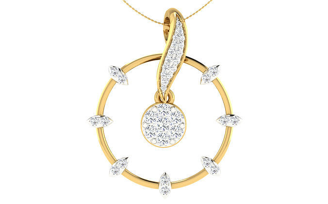 Solitaire Women Pendant 3dm STL OBJ FBX Renders Details 3D print model