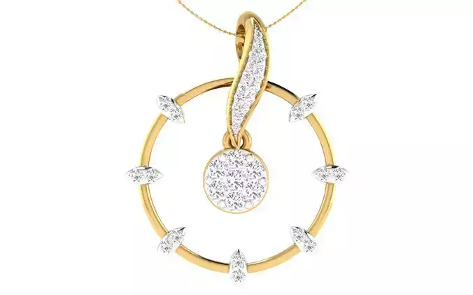 Solitaire Women Pendant 3dm STL OBJ FBX Renders Details 3D print model