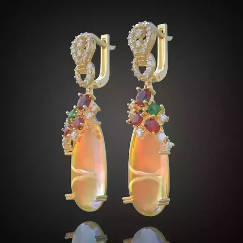 Earring 3D model 3D printable model 0030-16ol