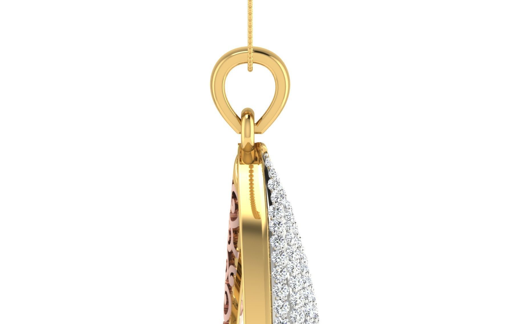 Women Pear Stone Pendant 3dm STL OBJ FBX Renders Details 3D print model_16