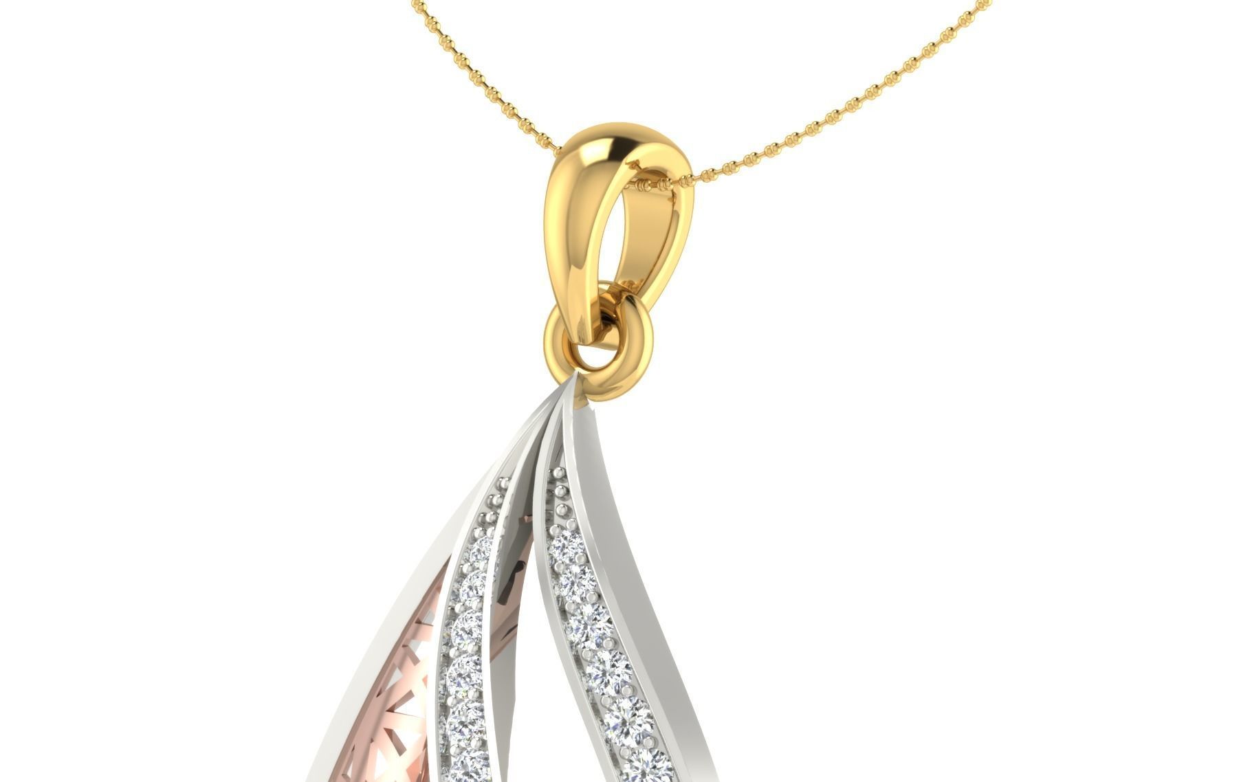 Women Pear Stone Pendant 3dm STL OBJ FBX Renders Details 3D print model_8