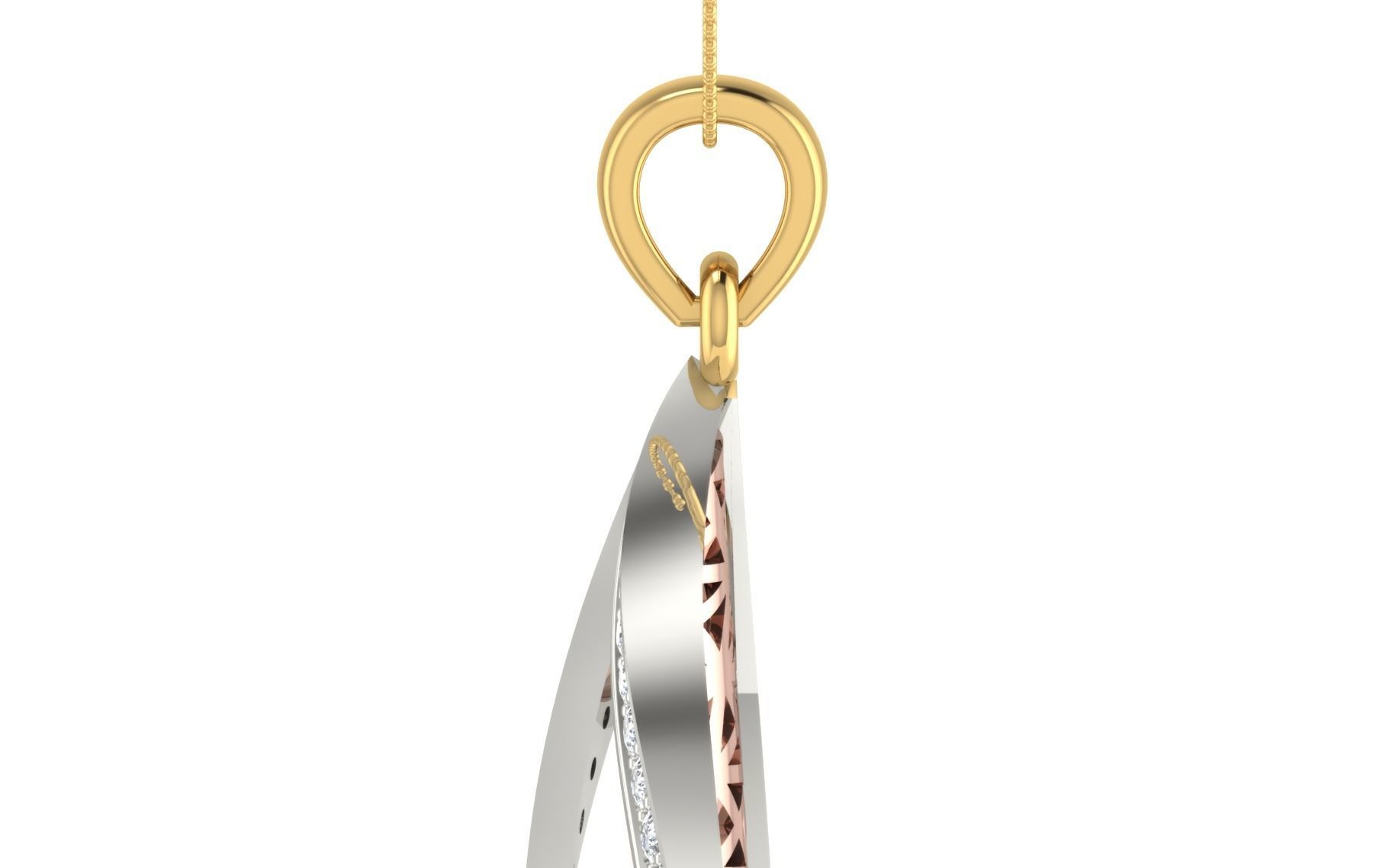 Women Pear Stone Pendant 3dm STL OBJ FBX Renders Details 3D print model_14