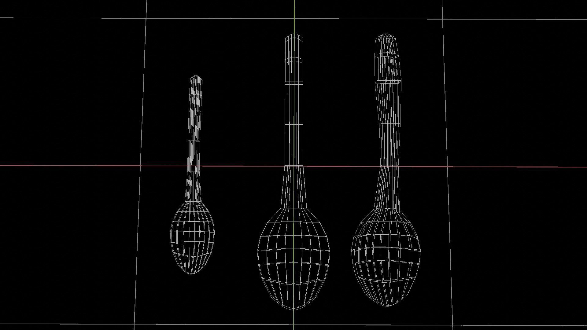 Wooden Spoons 3D model_3