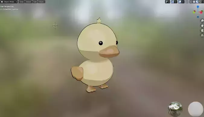 Anime Duck Low-poly 3D model