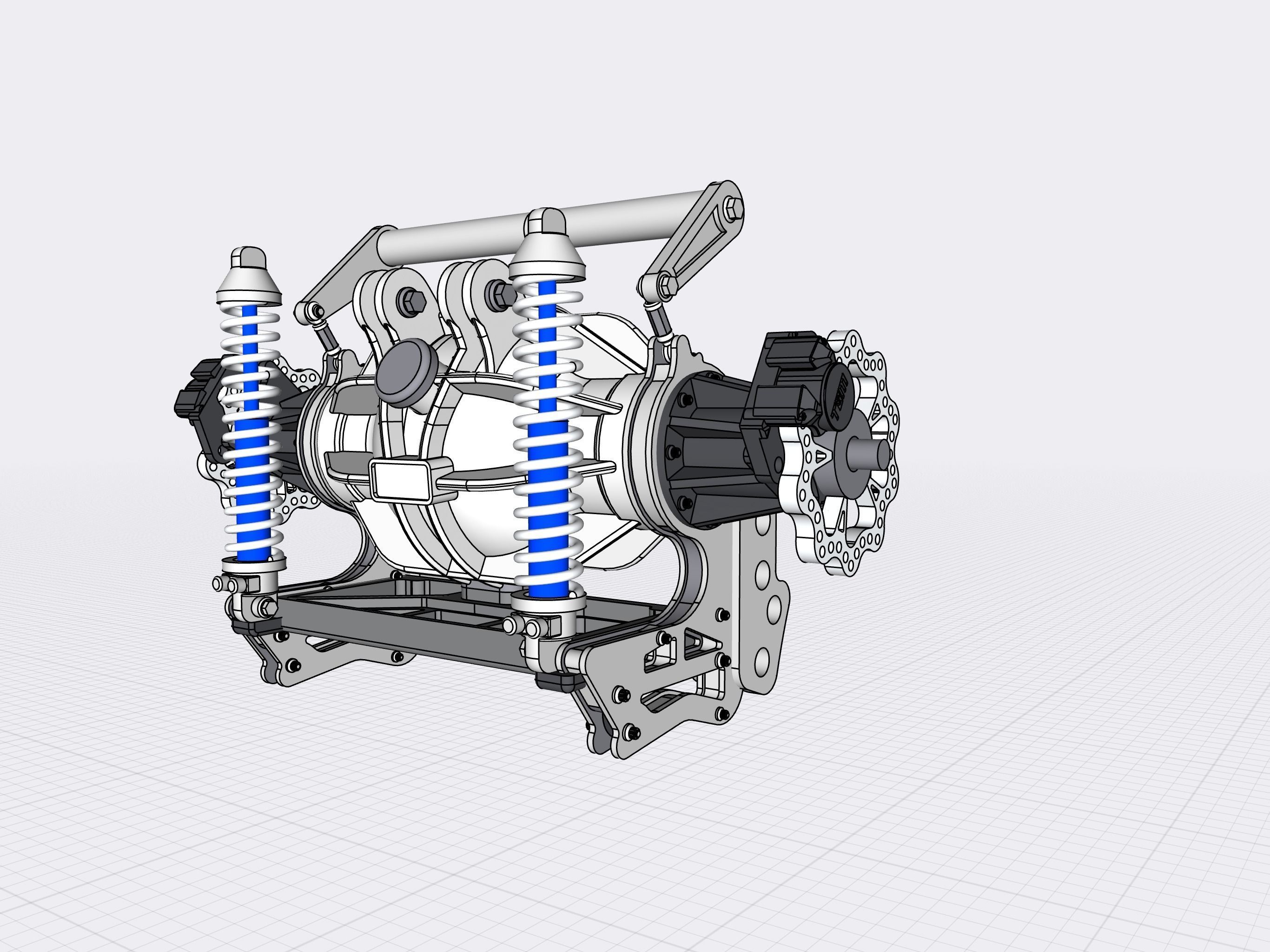PRO MOD Chassis Rear Diff Brakes Suspension Combo 3D print model_6