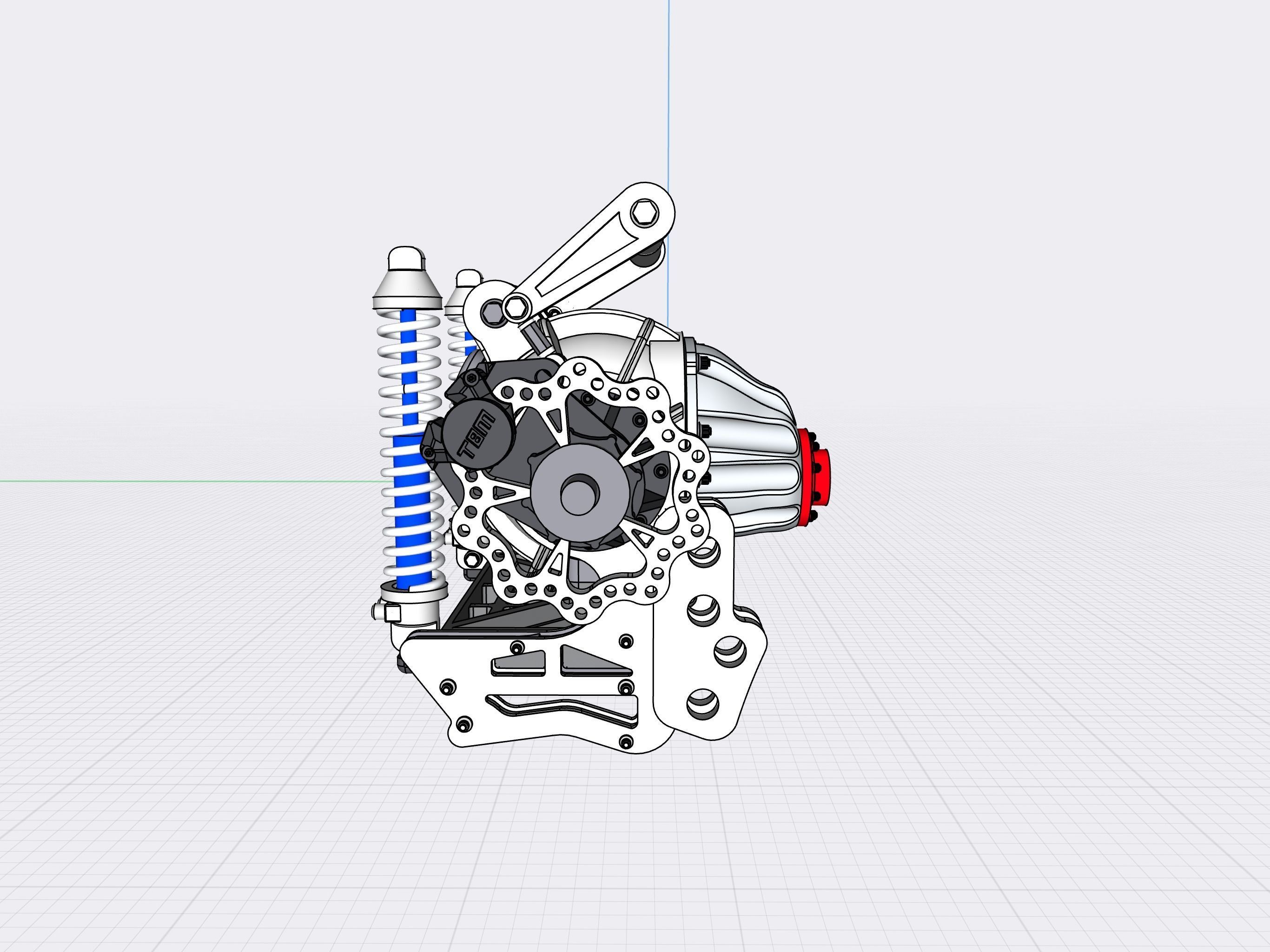PRO MOD Chassis Rear Diff Brakes Suspension Combo 3D print model_5