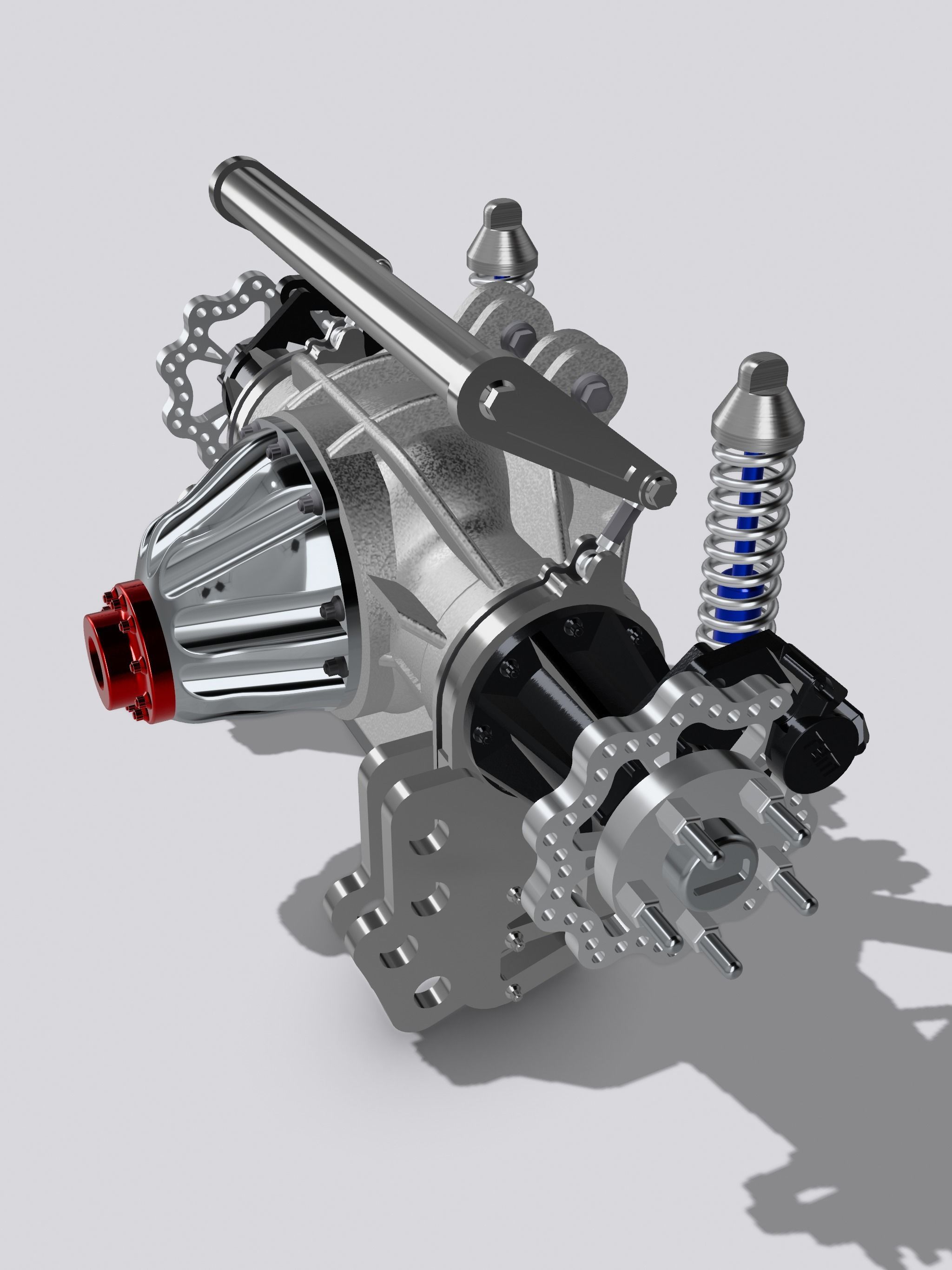 PRO MOD Chassis Rear Diff Brakes Suspension Combo 3D print model_7