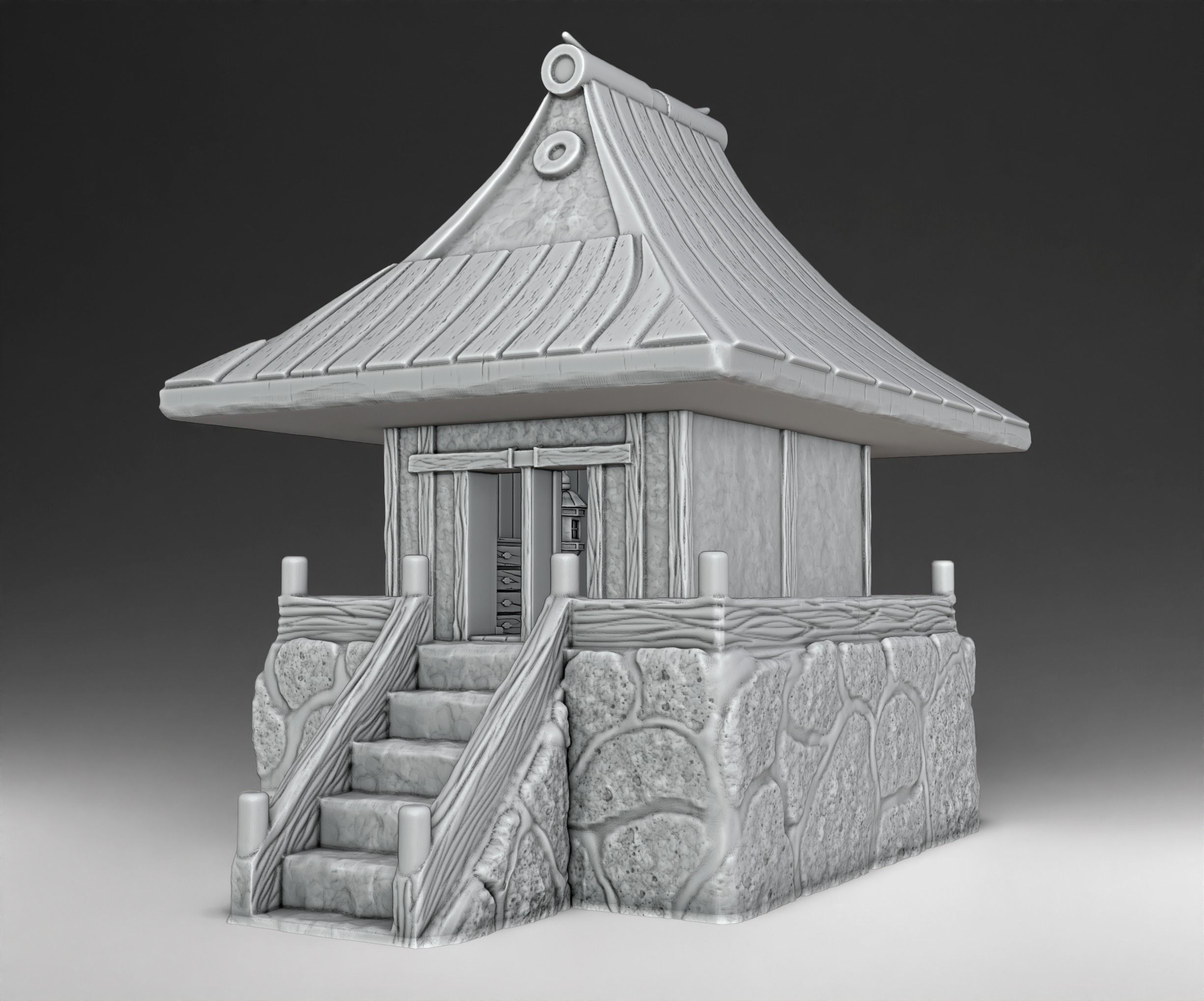 Stylized Japanese Set Part 1 and Crying girl 3D print model_4