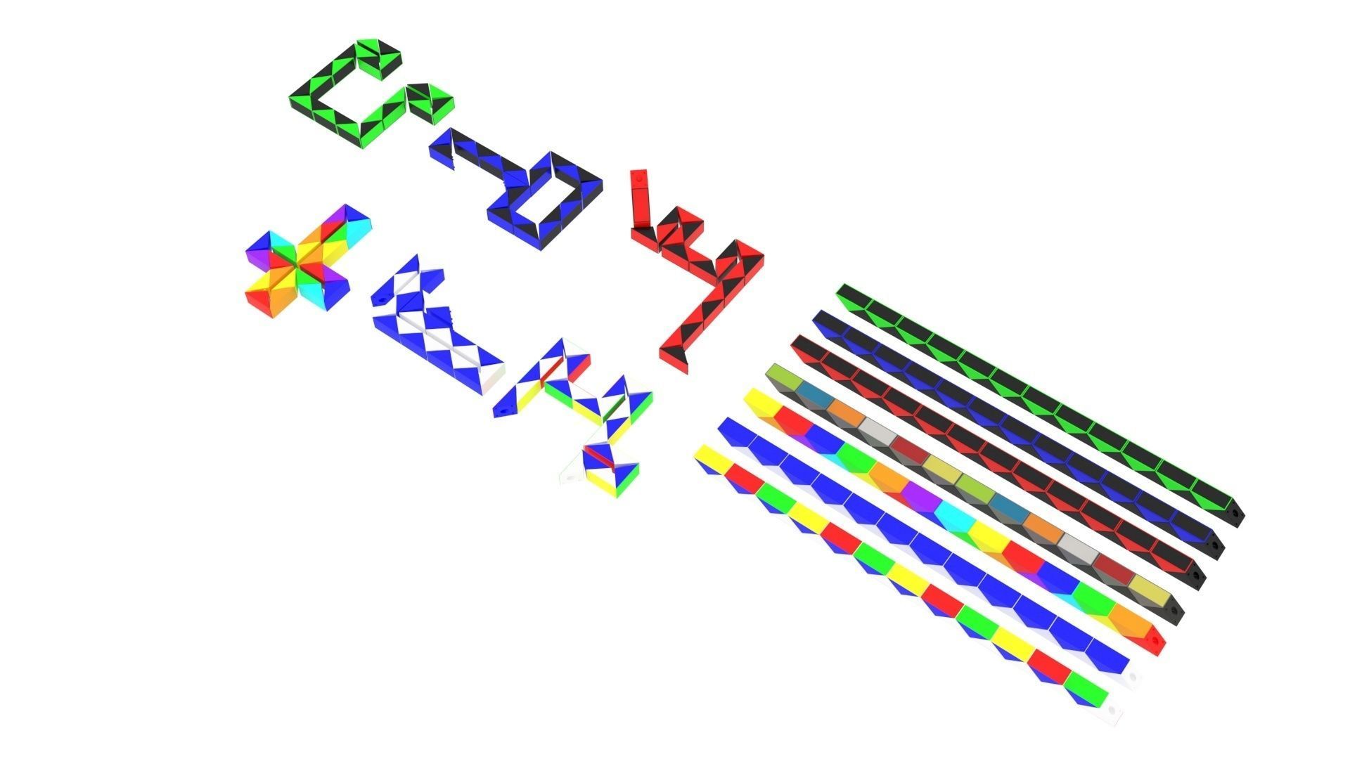 Snake Puzzles Set 3D model_3