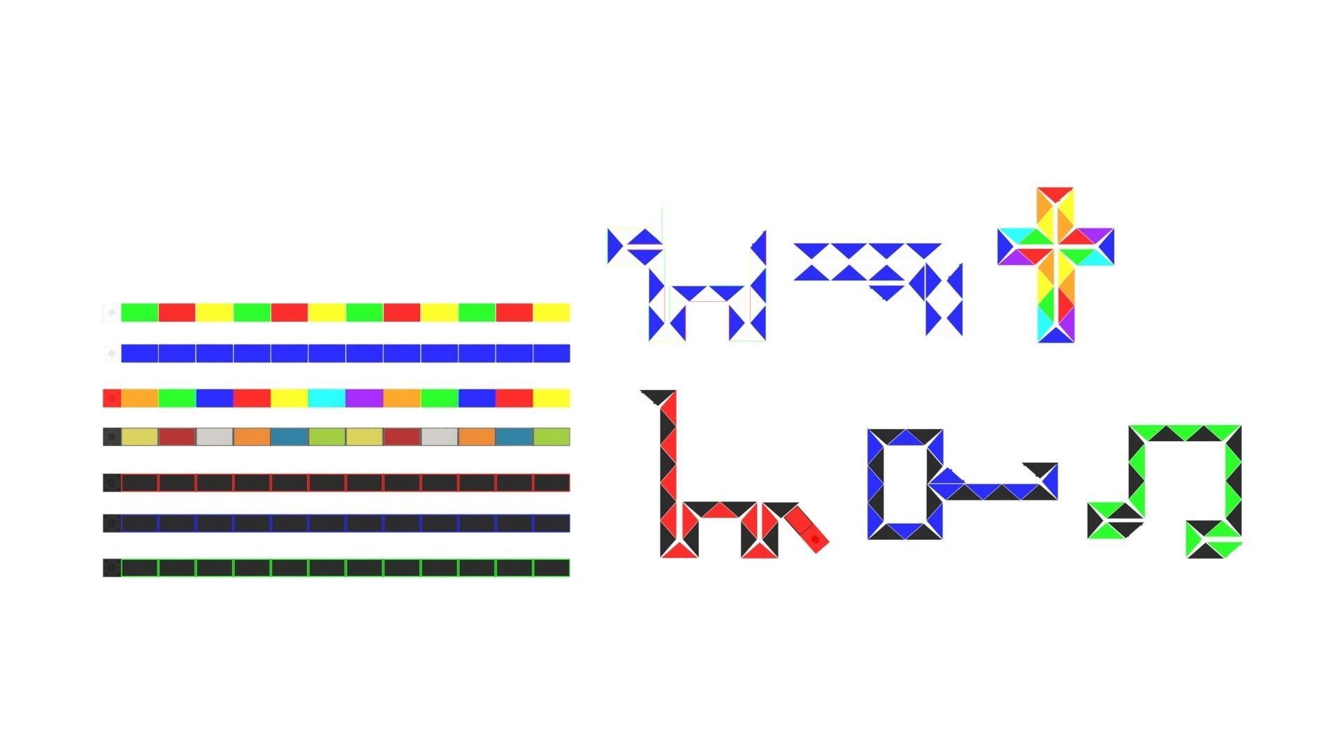 Snake Puzzles Set 3D model_10